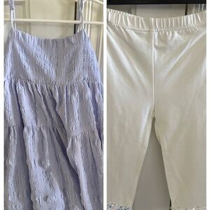 Lavender Dress and White Pants Set